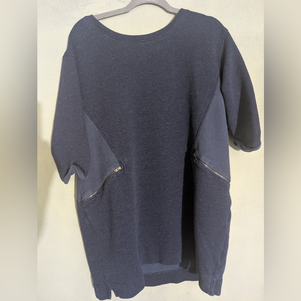 POETRY Navy Tunic Top Cotton Viscose. Lagenlook  Art to Wear
